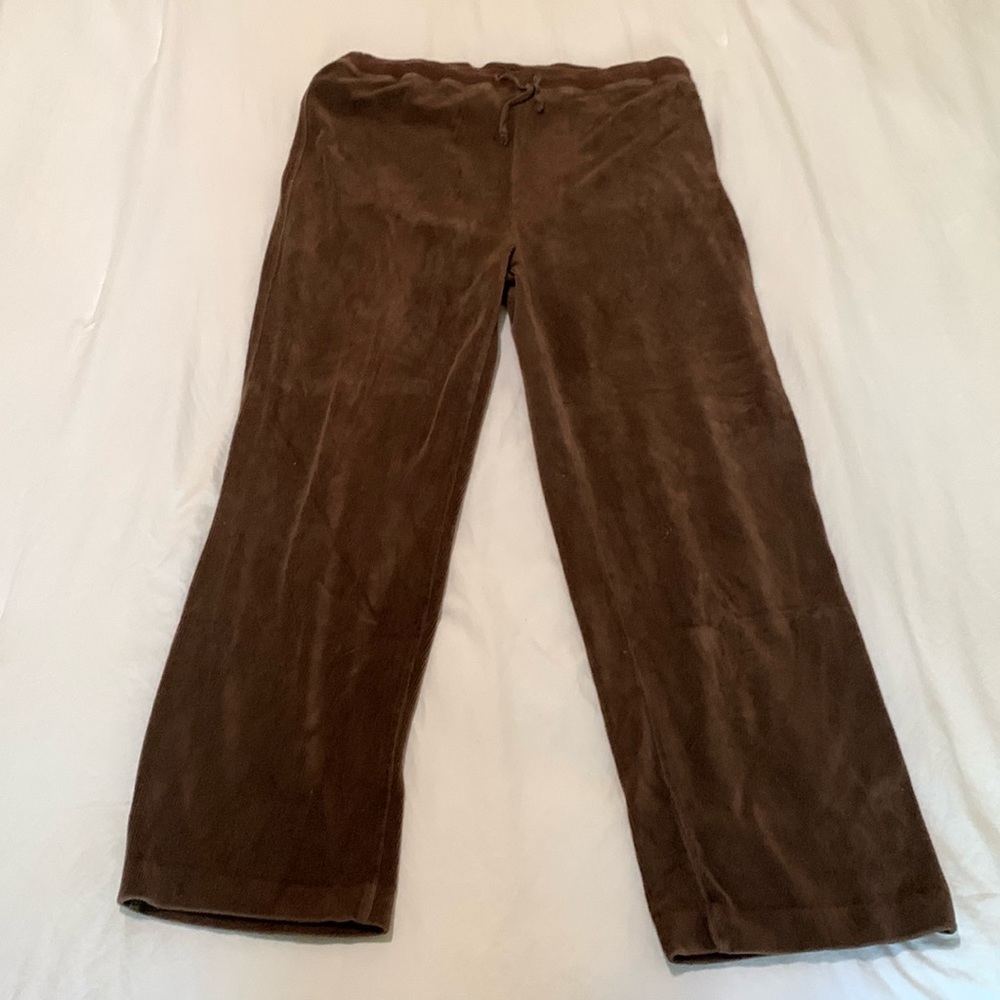 Ac-tiv-ology Y2k Petite Brown Ribbed Velour Track Pants